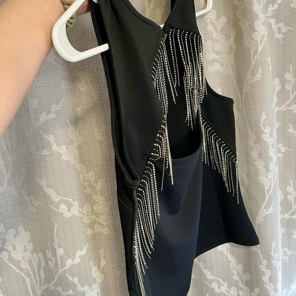 Buckle Top - Black Sleeveless Top with Silver Accents NWOT - Picture 2 of 8